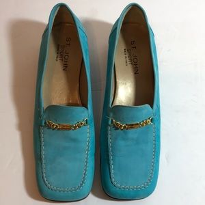 St. John Sport Classic Blue Suede Loafers